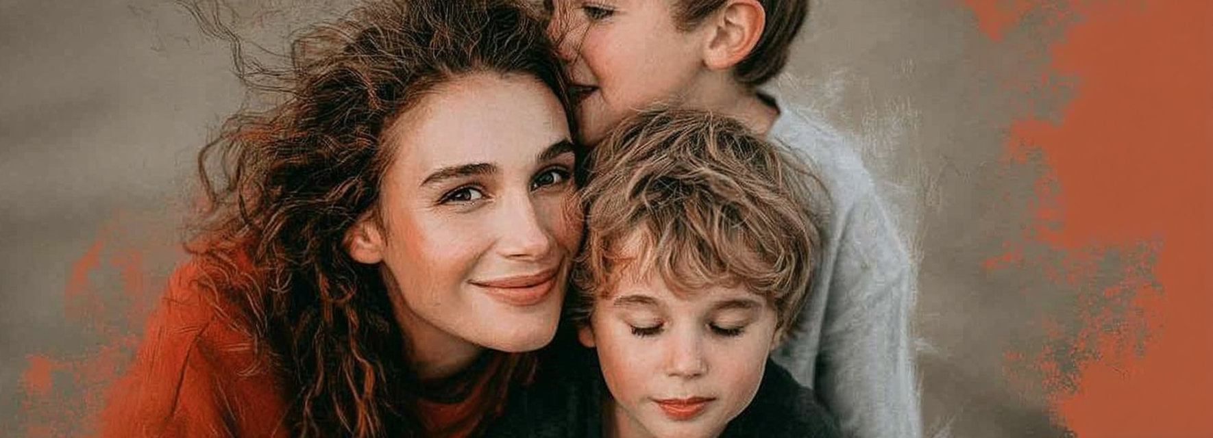 Mother and two kids